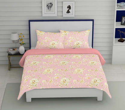 Elyx Floral Kingsize Bedsheet - Pink