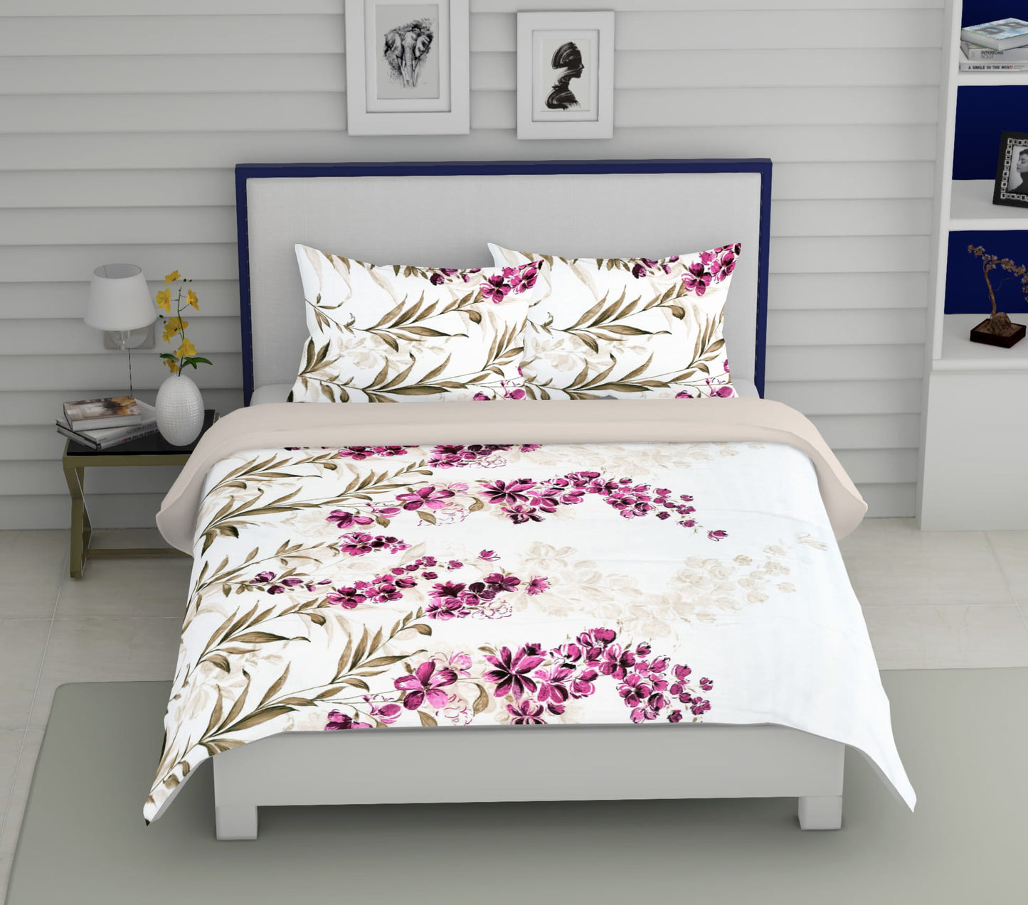 Elyx Floral Grace King Size Bedsheet