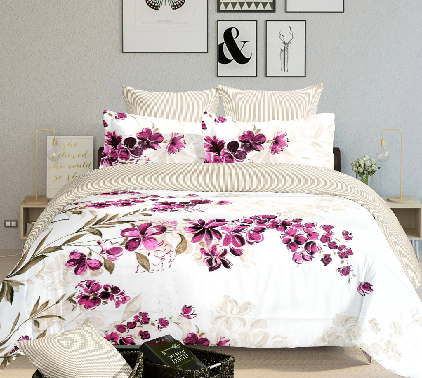 Elyx Floral Grace King Size Bedsheet