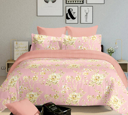 Elyx Floral Kingsize Bedsheet - Pink