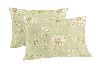 Elyx Floral Kingsize Bedsheet - Green