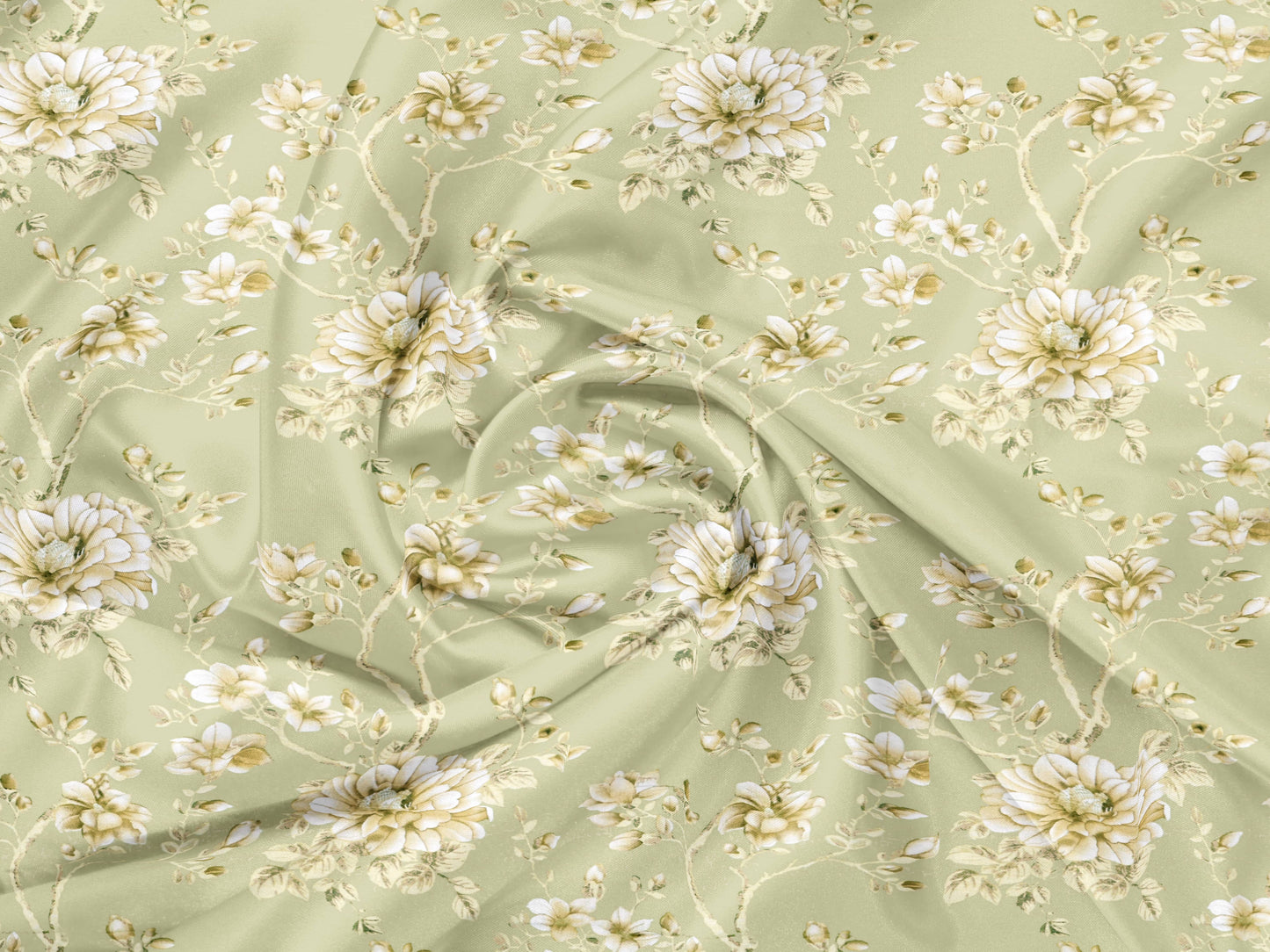 Elyx Floral Kingsize Bedsheet - Green