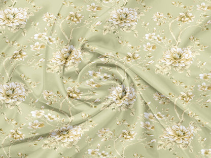 Elyx Floral Kingsize Bedsheet - Green