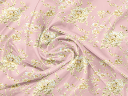 Elyx Floral Kingsize Bedsheet - Pink