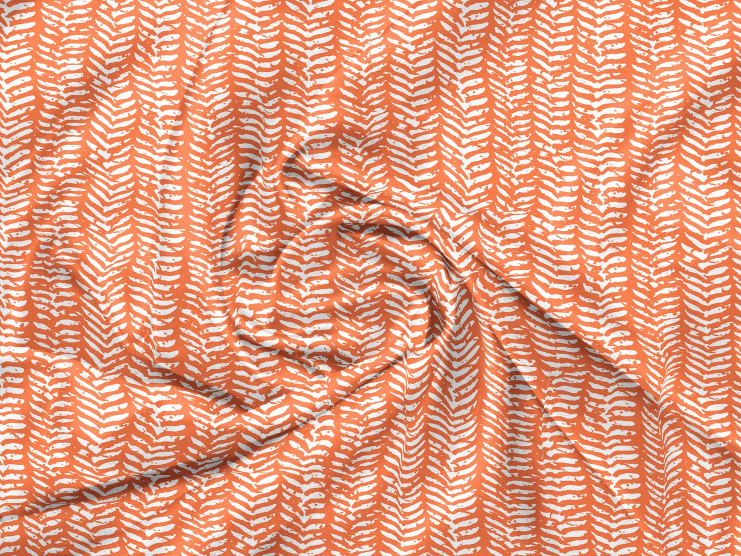 Super Soft Cambric Cotton Single Dohar - Orange & White Floral