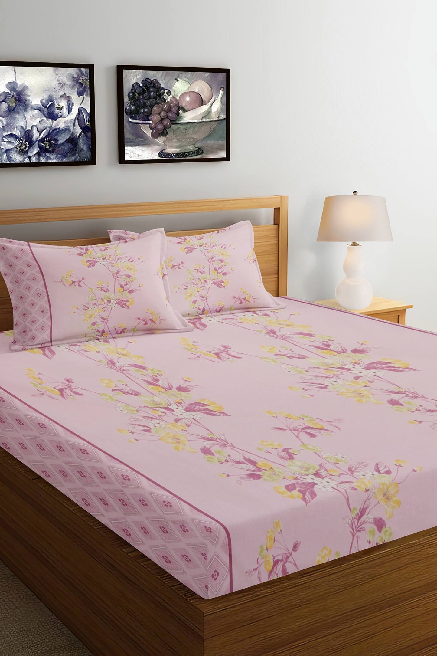 Fantasy Gold 100% Cotton Queen Size Double Bedsheet